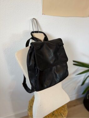 Vintage Genuine Leather Black Backpack